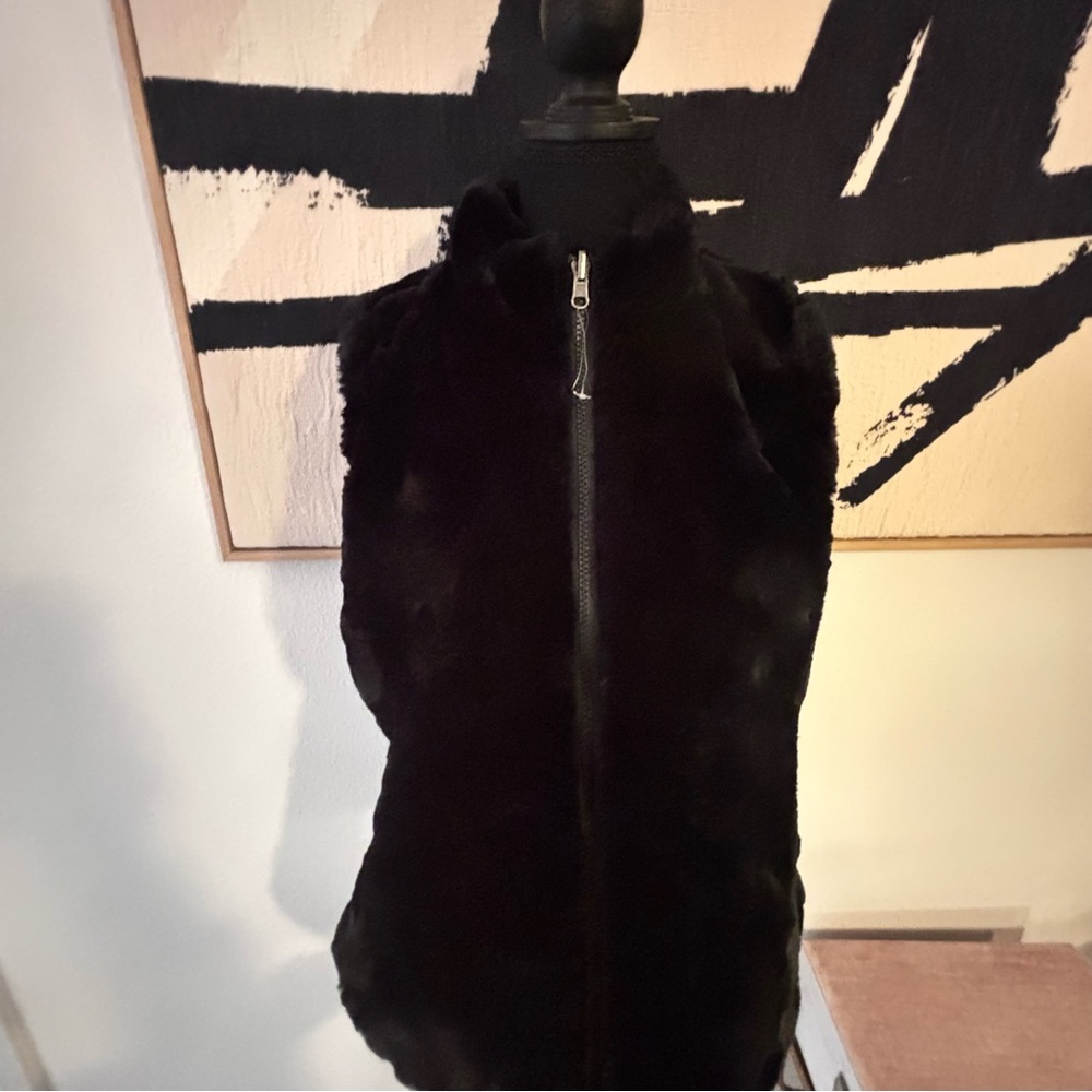 Black Faux Fur Vest